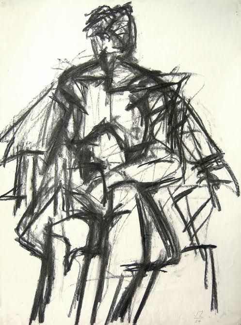 Untitled (CFD), Jack Tworkov, Charcoal on paper, 25 1/2