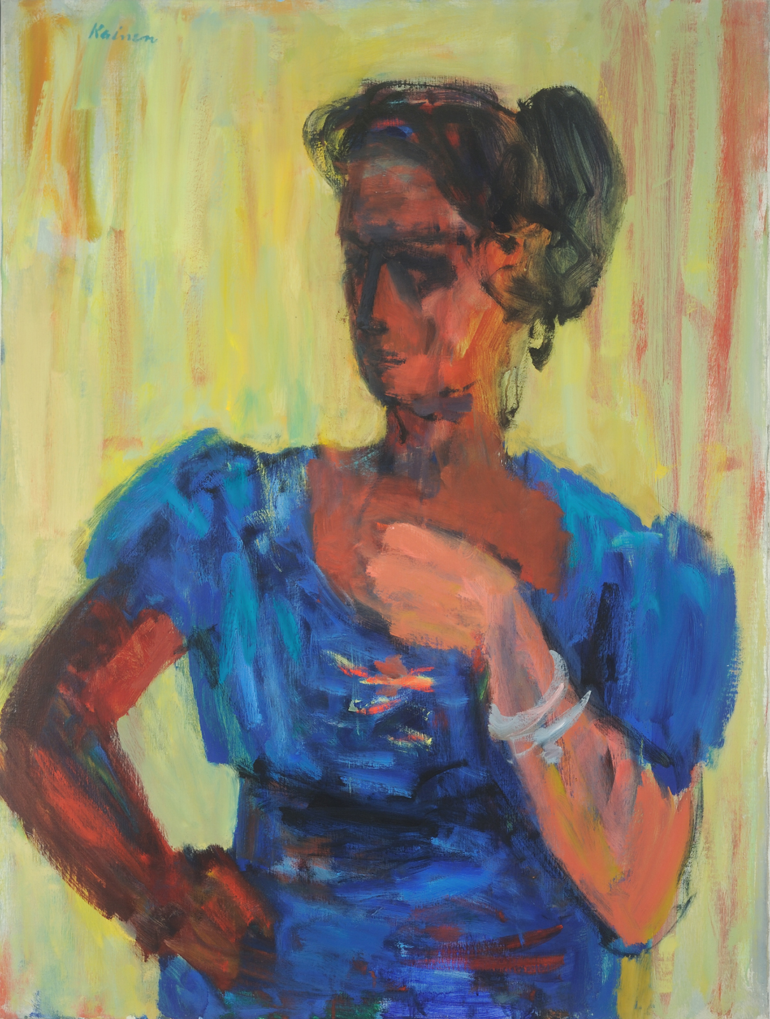 Woman with Yellow Background, Jacob Kainen, 1959