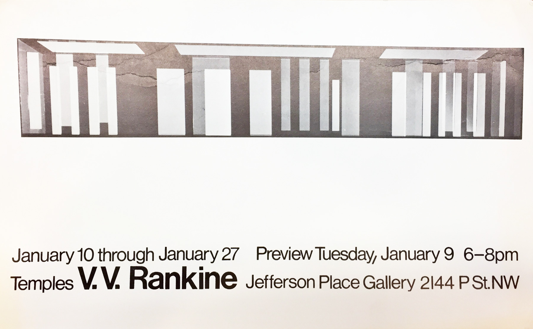 Announcement card for V. V. Rankine 