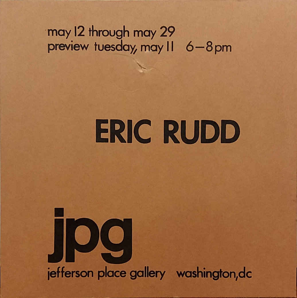 Eric Rudd, Exhibition Announcement, 1971